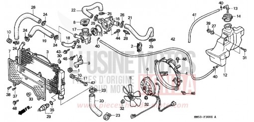 RADIATOR (CBR1000FH/FJ/FM) CBR1000FJ de 1988